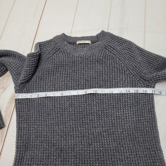 Marine Layer Delaney waffle knit gray sweater pullover wool - Picture 3 of 9